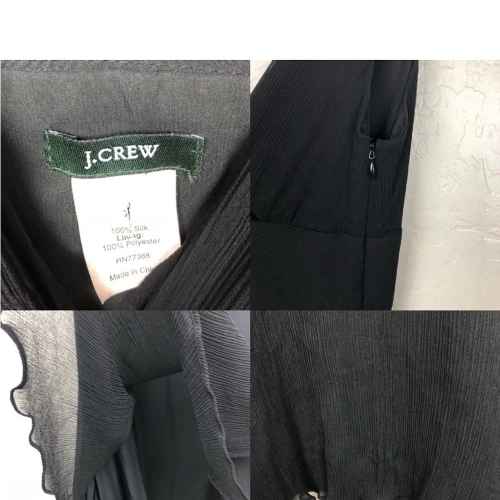 J. Crew | black Sophia dress in silk chiffon - Picture 5 of 5